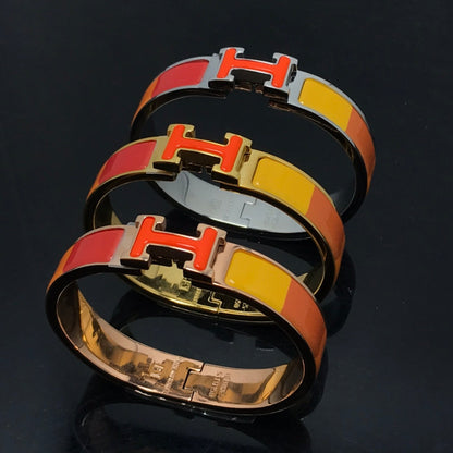 [Luxe Jewelry]H BRACELET ORANGE RAINBOW CERAMIC