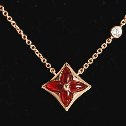 [Bijoux de luxe]Collier étoile en or rose et 1 diamant