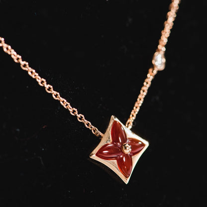 [Bijoux de luxe]Collier étoile en or rose et 1 diamant