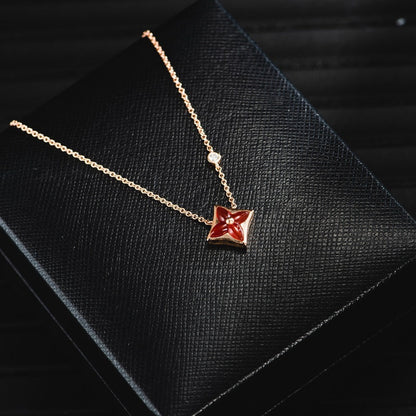 [Bijoux de luxe]Collier étoile en or rose et 1 diamant