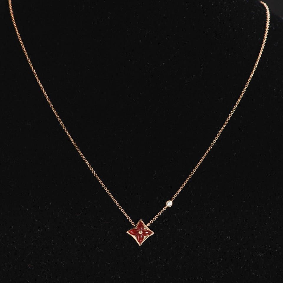 [Bijoux de luxe]Collier étoile en or rose et 1 diamant