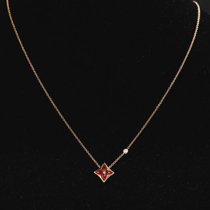 [Bijoux de luxe]Collier étoile en or rose et 1 diamant