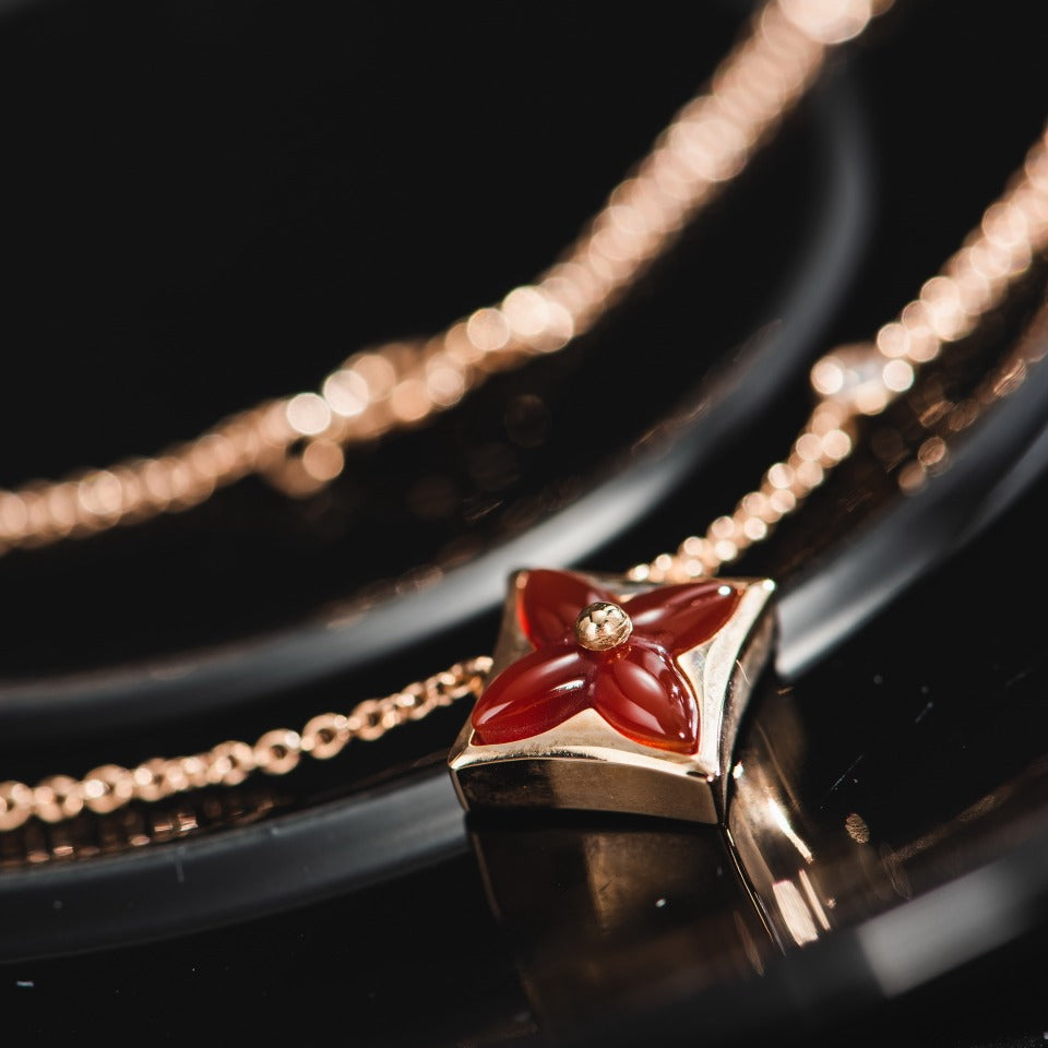 [Bijoux de luxe]Collier étoile en or rose et 1 diamant