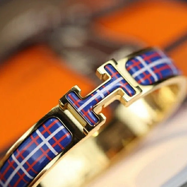 [Luxe Jewelry]H TARTAN BRACELET 12MM
