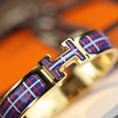 [Luxe Jewelry]H TARTAN BRACELET 12MM
