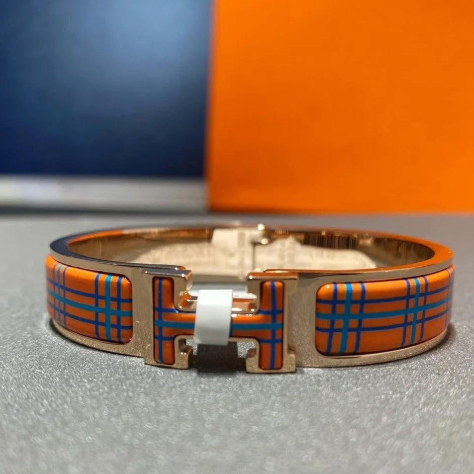 [Luxe Jewelry]H TARTAN BRACELET 12MM