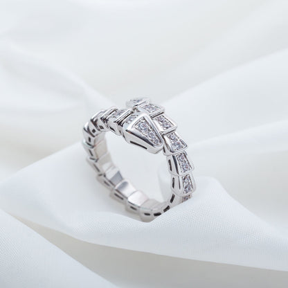 [Luxe Jewelry]SERPENTI RING SILVER DIAMOND PAVED 4MM