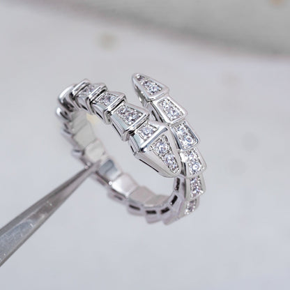 [Luxe Jewelry]SERPENTI RING SILVER DIAMOND PAVED 4MM