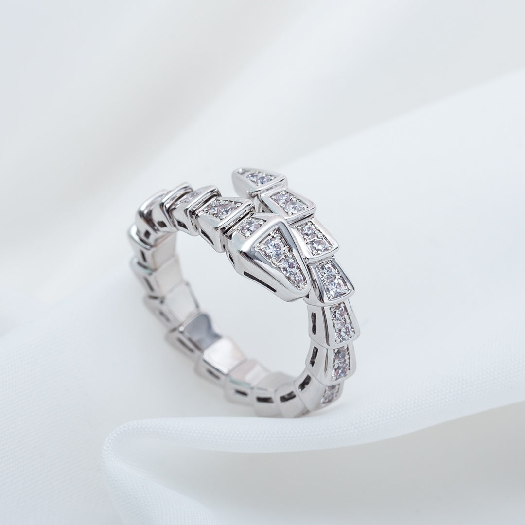 [Luxe Jewelry]SERPENTI RING SILVER DIAMOND PAVED 4MM