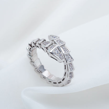 [Luxe Jewelry]SERPENTI RING SILVER DIAMOND PAVED 4MM