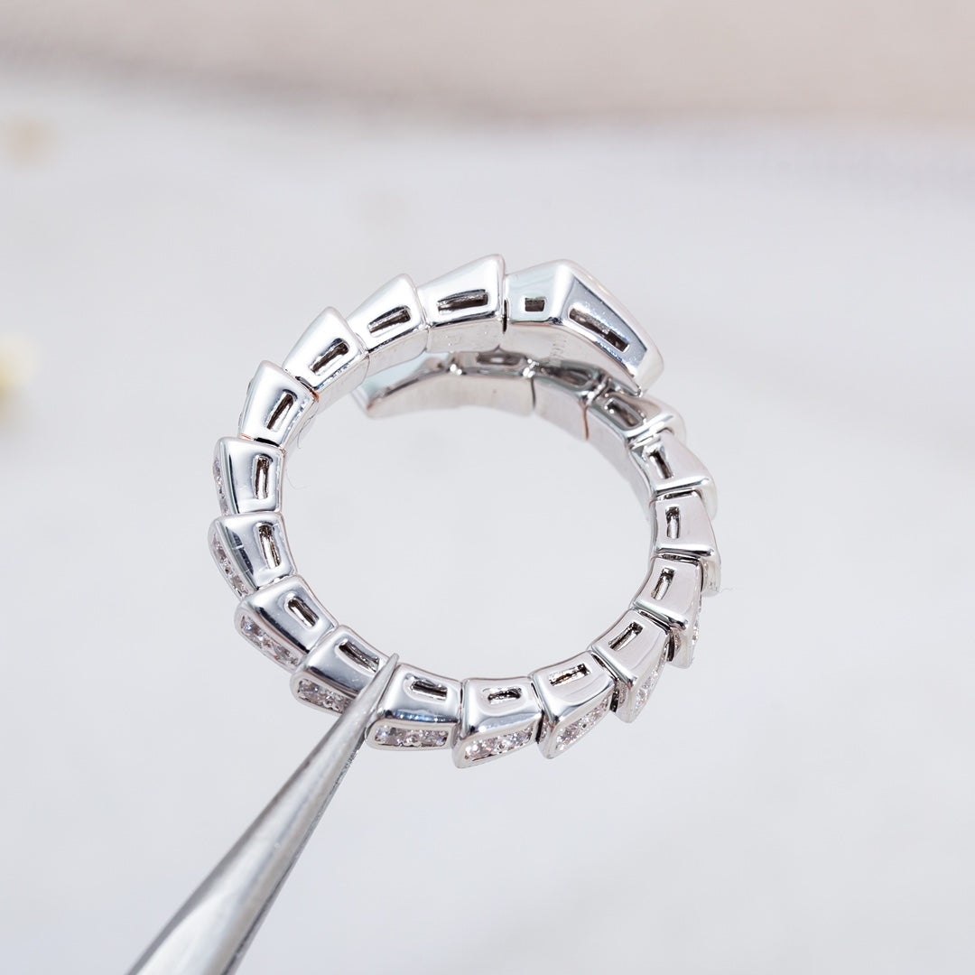 [Luxe Jewelry]SERPENTI RING SILVER DIAMOND PAVED 4MM