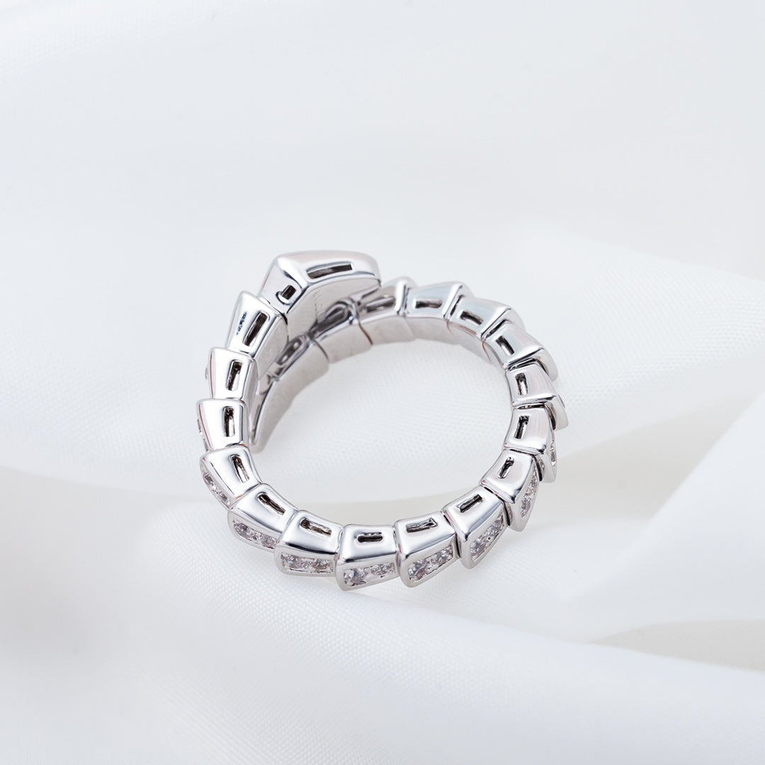 [Luxe Jewelry]SERPENTI RING SILVER DIAMOND PAVED 4MM