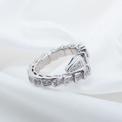 [Luxe Jewelry]SERPENTI RING SILVER DIAMOND PAVED 4MM