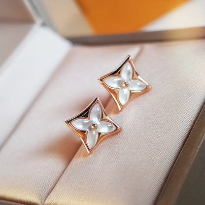 [Luxe Jewelry]STAR MOP PINK GOLD EARRINGS