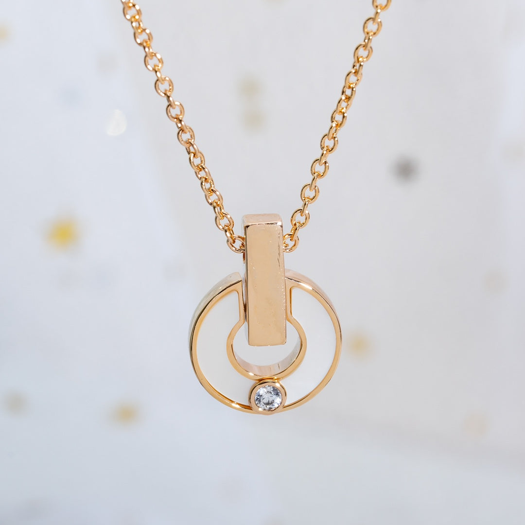 [Bijoux de luxe]Collier Gari en or rose et nacre