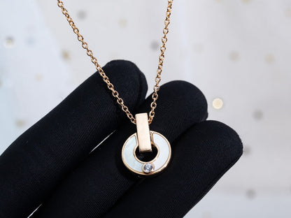 [Bijoux de luxe]Collier Gari en or rose et nacre