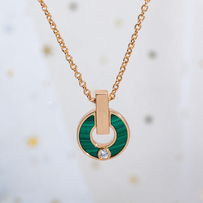 [Bijoux de luxe]Collier Gari en or rose et malachite