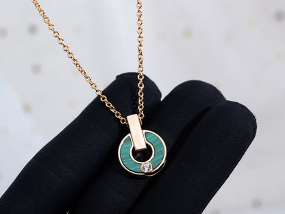 [Bijoux de luxe]Collier Gari en or rose et malachite