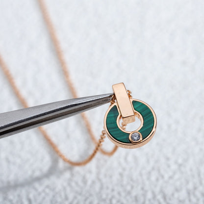 [Bijoux de luxe]Collier Gari en or rose et malachite
