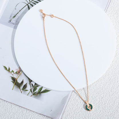 [Bijoux de luxe]Collier Gari en or rose et malachite