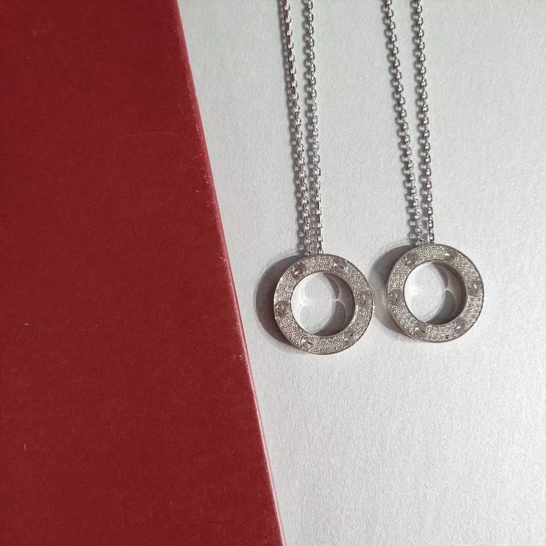 [Luxe Jewelry]LOVE NECKLACE ADJUSTABLE SILVER