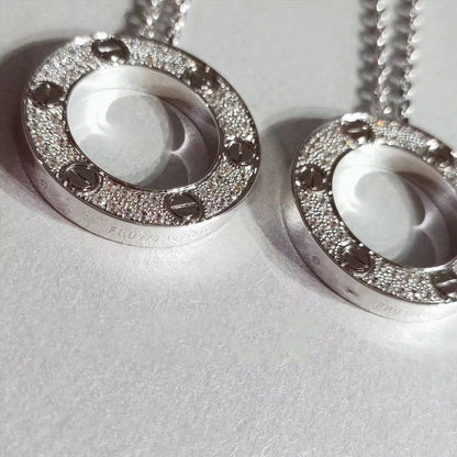 [Luxe Jewelry]LOVE NECKLACE ADJUSTABLE SILVER