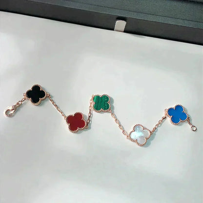 [Bijoux de luxe] BRACELET TRÈFLE 5 MOTIFS MULTICOLORE