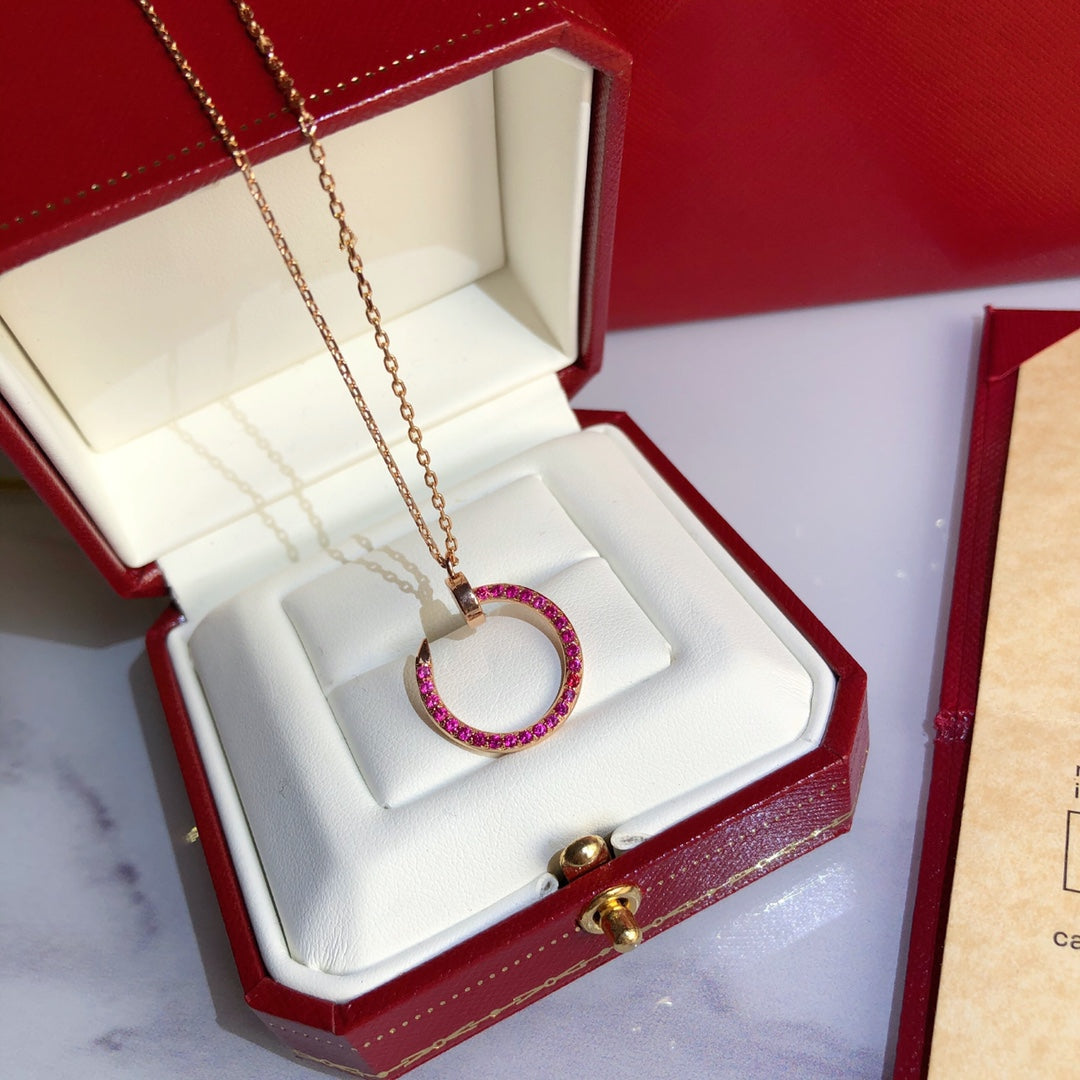 [Luxe Jewelry]JUSTE NECKLACE GOLD RED DIAMONDS