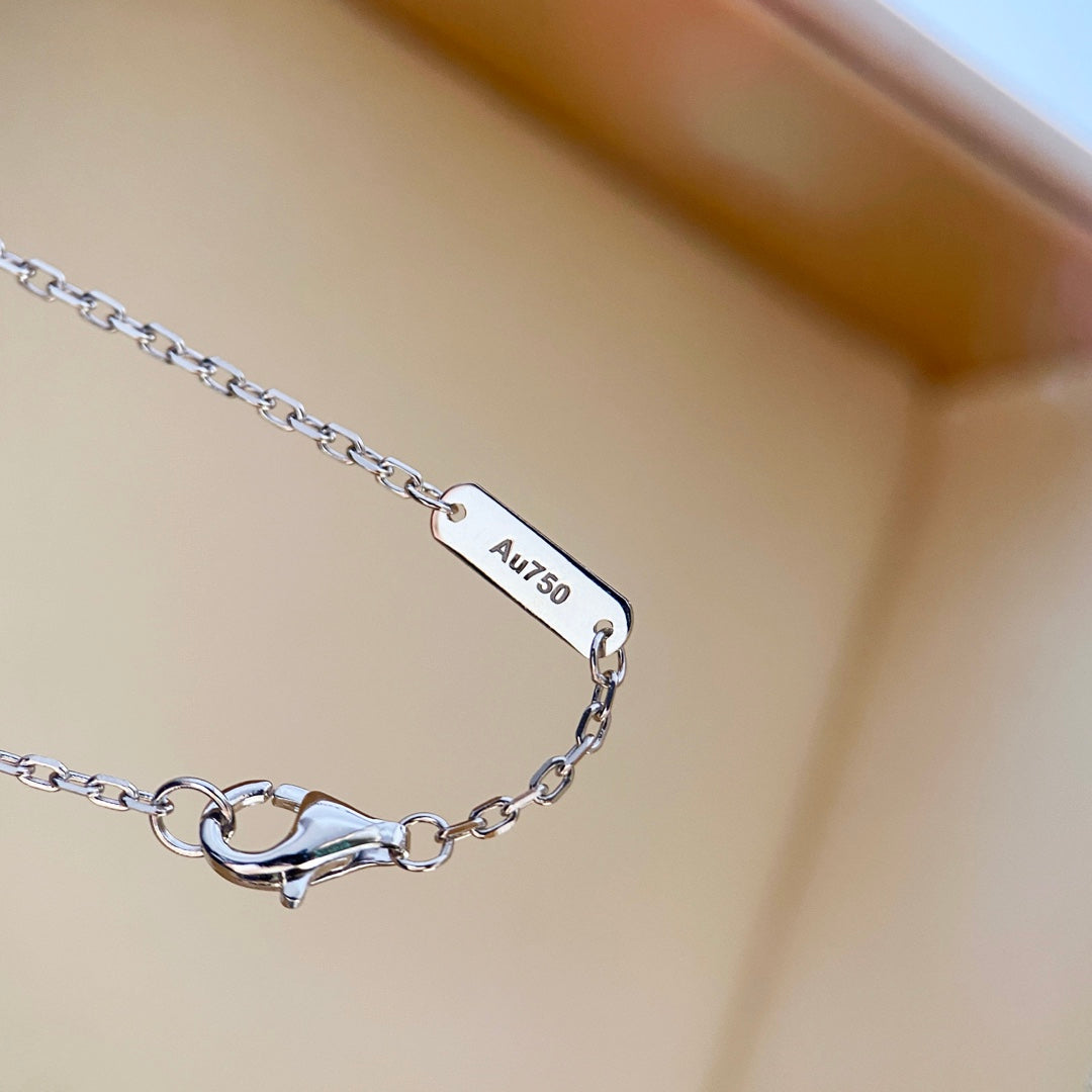 [Luxe Jewelry]CLOVER DIAMOND NECKLACE SILVER