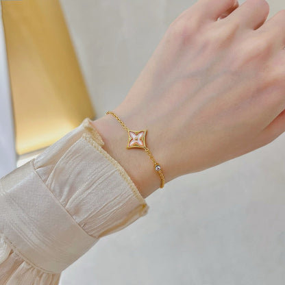[Bijoux de luxe] BRACELET STAR 1 DIAMANT EN OR ROSE