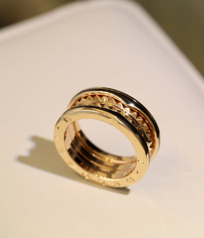 [Bijoux de luxe] BAGUE ZERO 1 EN OR ROSE ET CÉRAMIQUE NOIRE