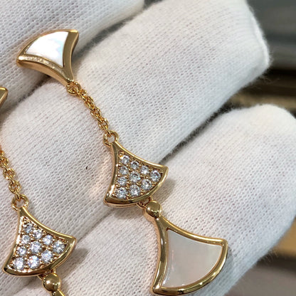 [Luxe Jewelry]DREAM EARRINGS 3 MOTIFS DIAMOND MOP PINK GOLD