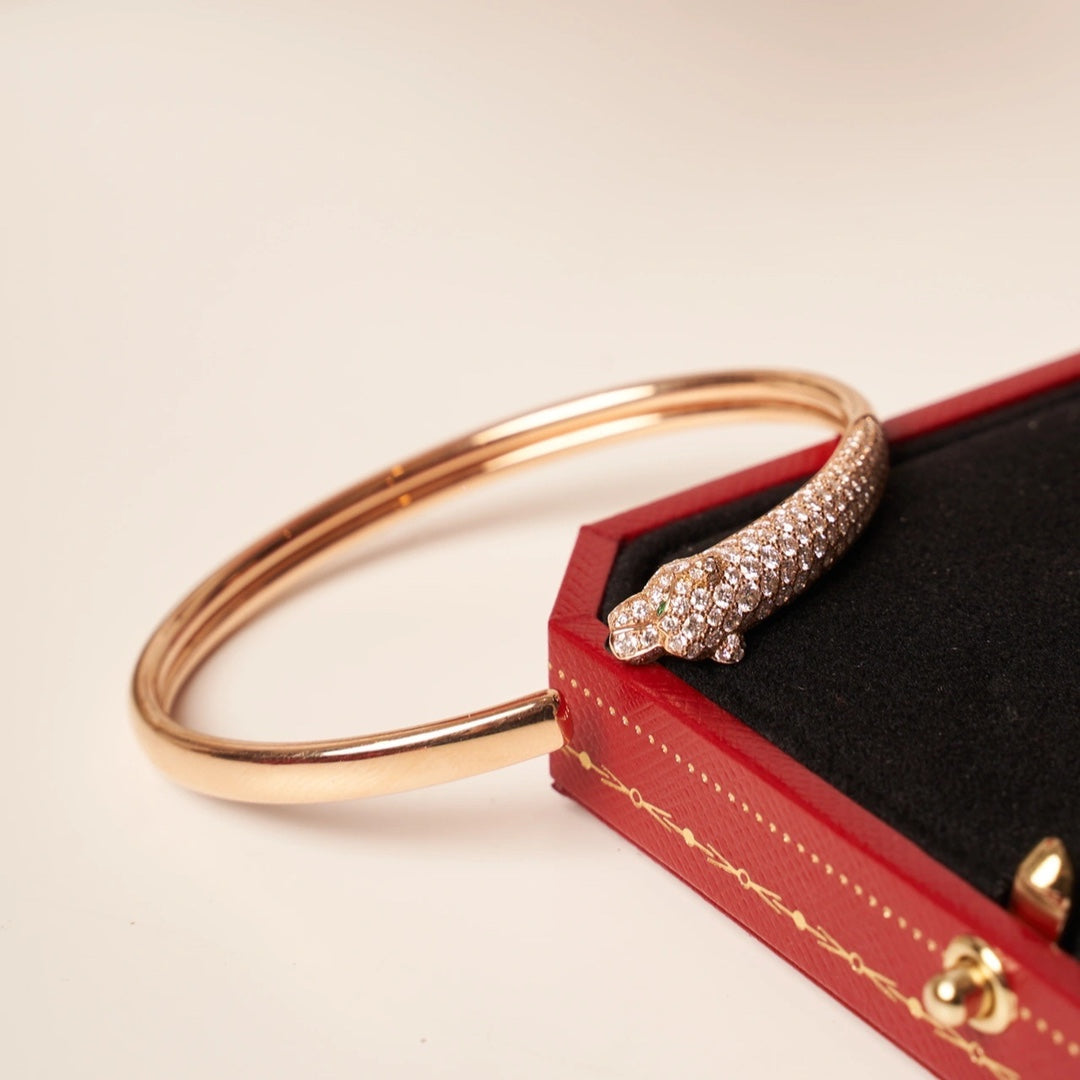 [Luxe Jewelry]PANTHERE ROSE GOLD DIAMOND OPEN BRACELET