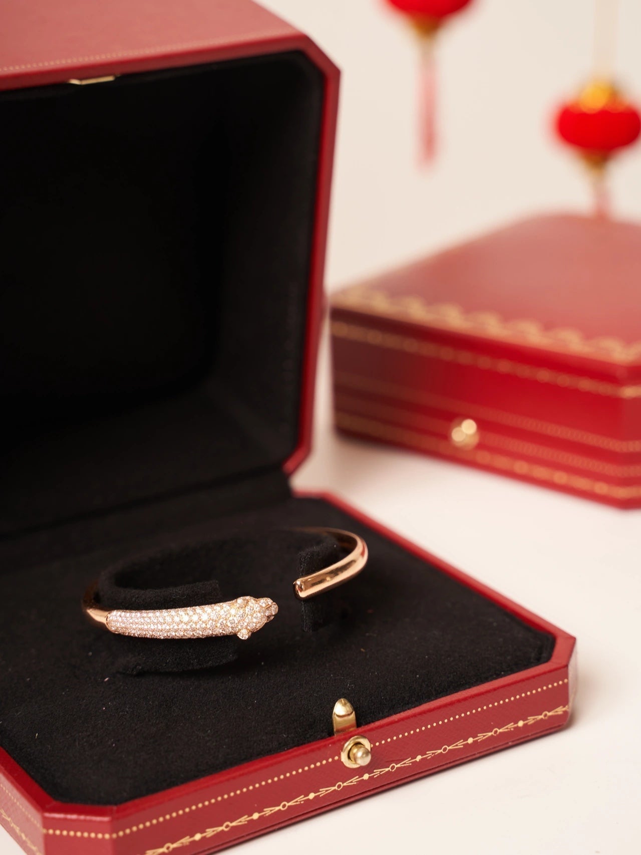 [Luxe Jewelry]PANTHERE ROSE GOLD DIAMOND OPEN BRACELET