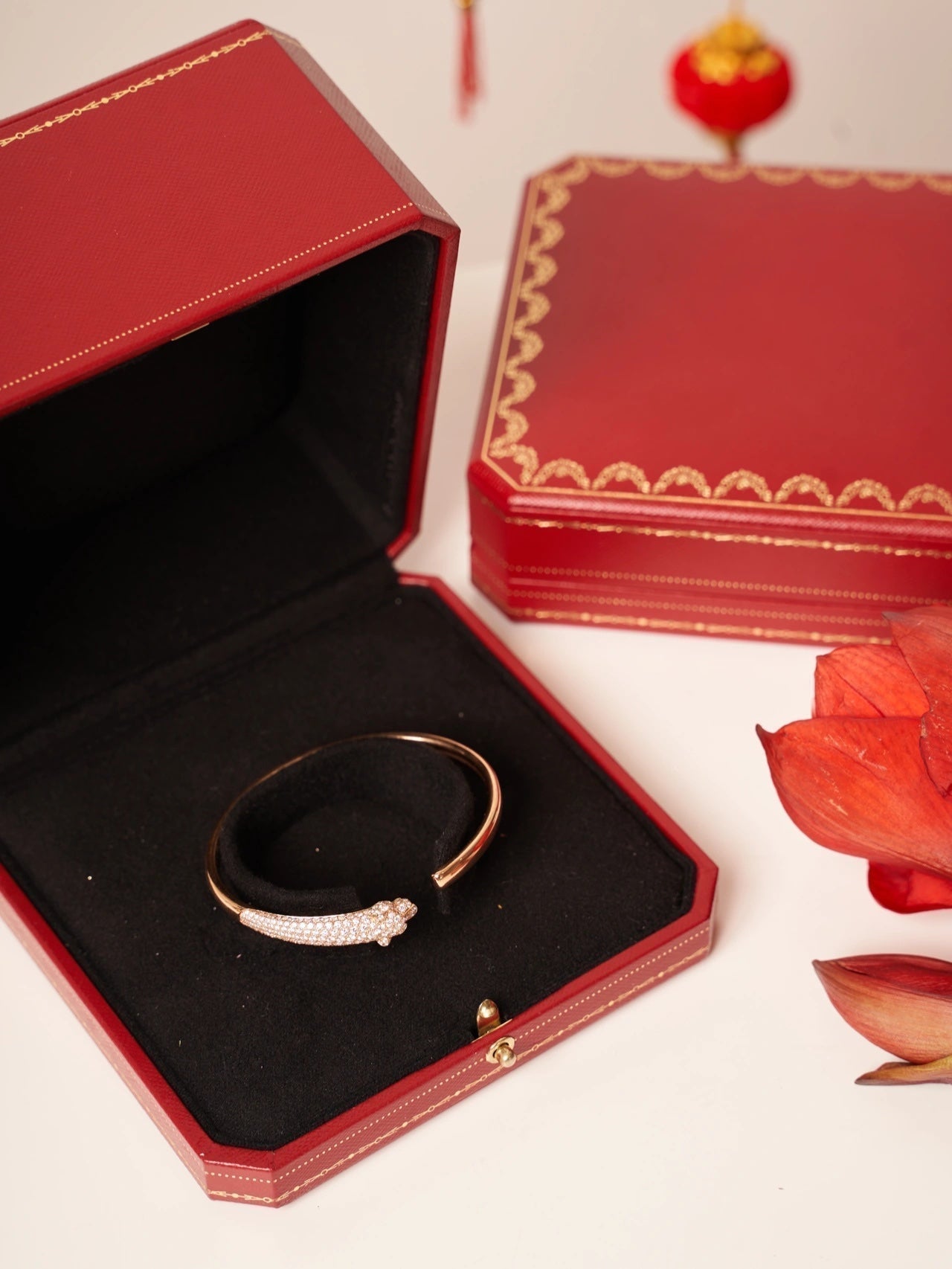 [Luxe Jewelry]PANTHERE ROSE GOLD DIAMOND OPEN BRACELET