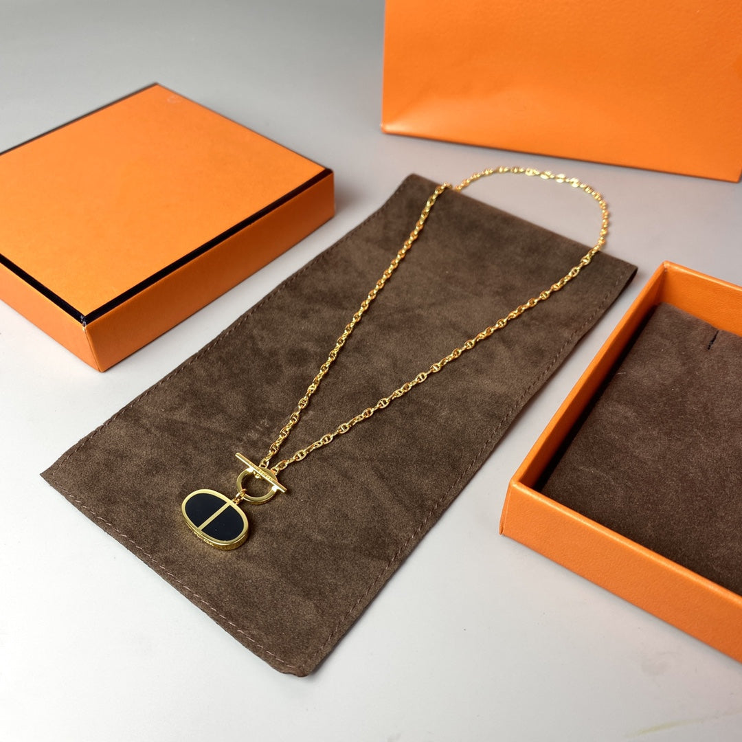 [Luxe Jewelry]CHAINE VERSO BLACK CERAMIC NECKLACE