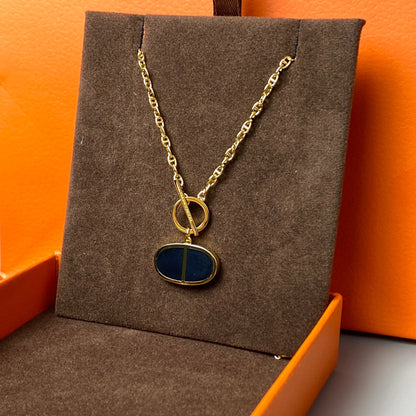 [Luxe Jewelry]CHAINE VERSO BLACK CERAMIC NECKLACE