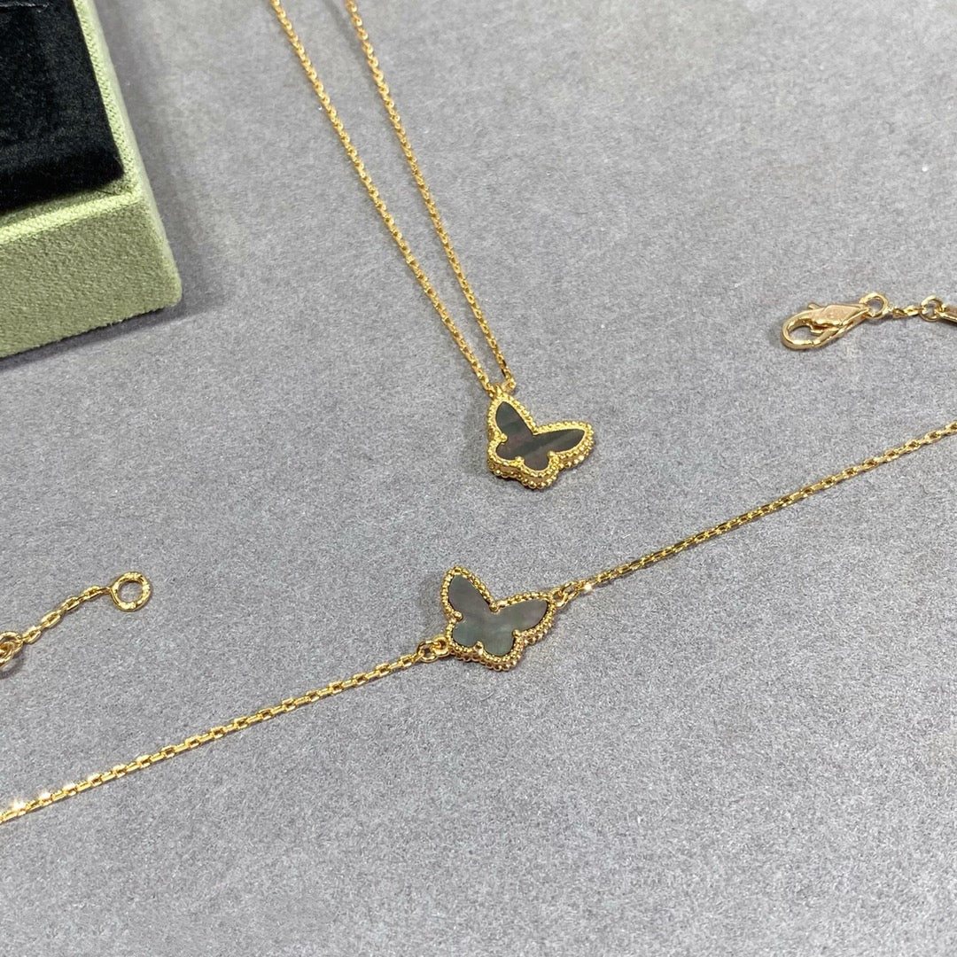 [Bijoux de luxe] Bracelet papillon en nacre foncée