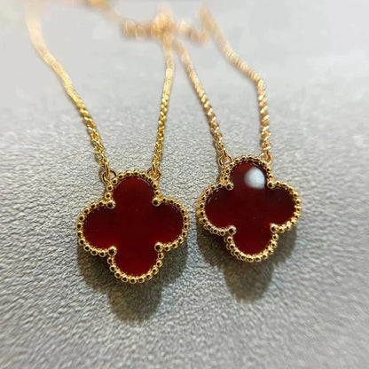 [Bijoux de luxe] Collier à fleur unique en cornaline 15 mm