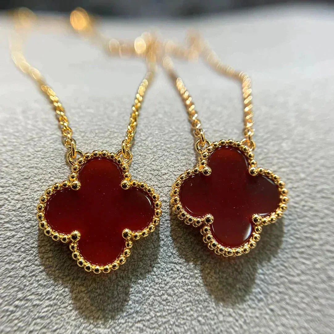 [Bijoux de luxe] Collier à fleur unique en cornaline 15 mm