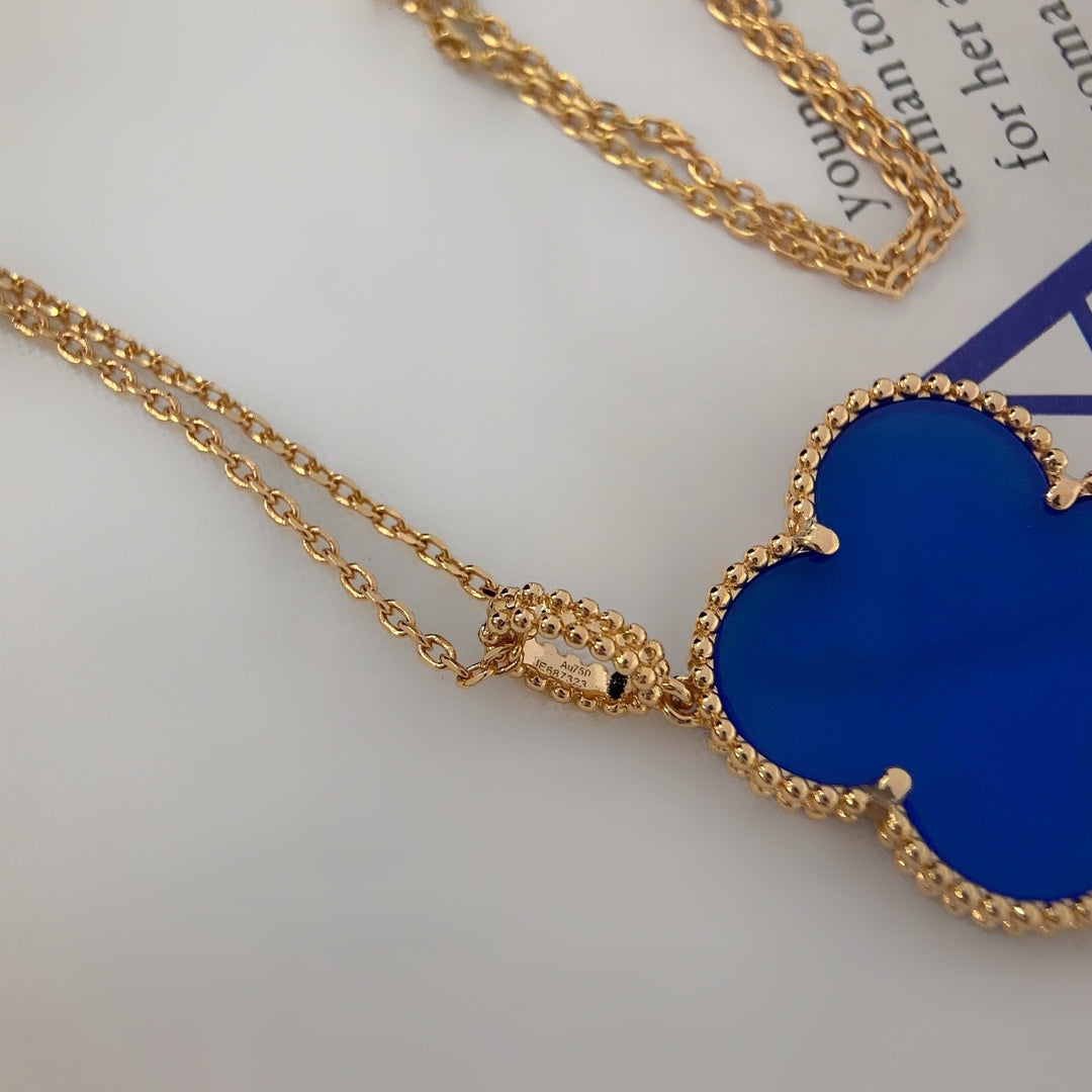 [Luxe Jewelry]CLOVER 25MM NECKLACE TURQUOISE ROSE GOLD
