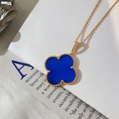 [Luxe Jewelry]CLOVER 25MM NECKLACE TURQUOISE ROSE GOLD