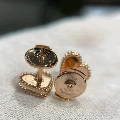 [Bijoux de luxe]Boucles d'oreilles clous en forme de cœur en cornaline
