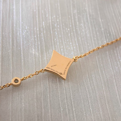 [Bijoux de luxe] BRACELET CORNALINE OR ROSE DIAMANT COLOR STAR