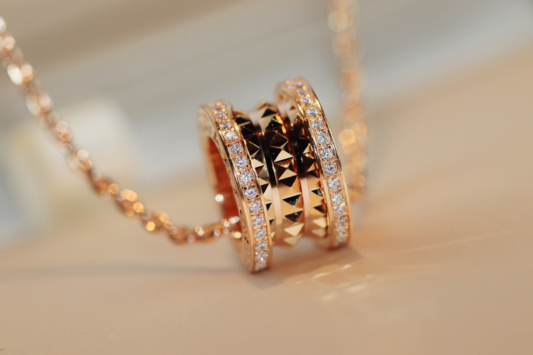 [Luxe Jewelry]ZERO 1 ROCK PEDANT PINK GOLD NECKLACE