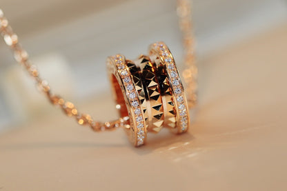 [Luxe Jewelry]ZERO 1 ROCK PEDANT PINK GOLD NECKLACE