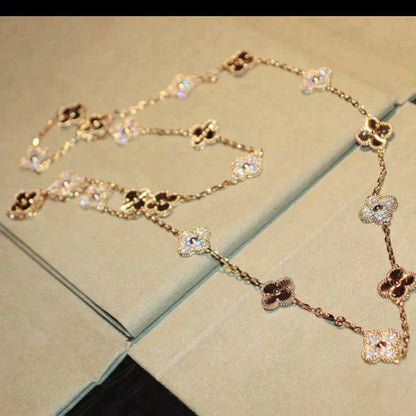 [Bijoux de luxe]Collier diamant laser à 20 motifs Clover