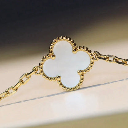 [Bijoux de luxe]Collier en nacre blanche à 20 motifs Clover
