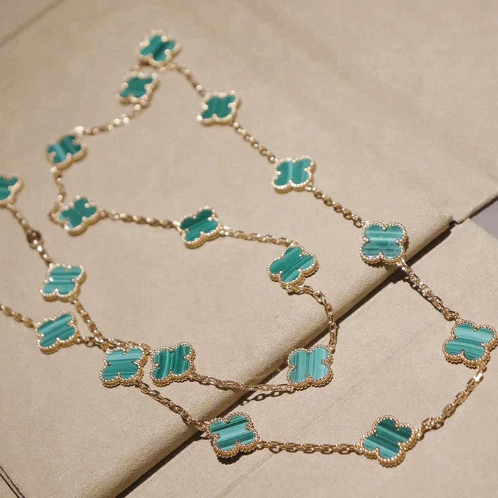 [Bijoux de luxe] TRÈFLE 20 MOTIFS MALACHITE OR