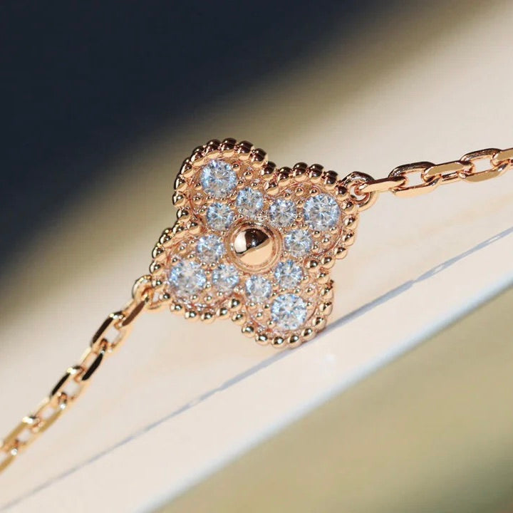 [Bijoux de luxe]Collier diamant laser à 20 motifs Clover